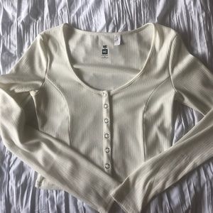 nwot white cropped long sleeve